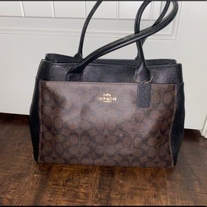 coach casey tote handbag purse signature F31475